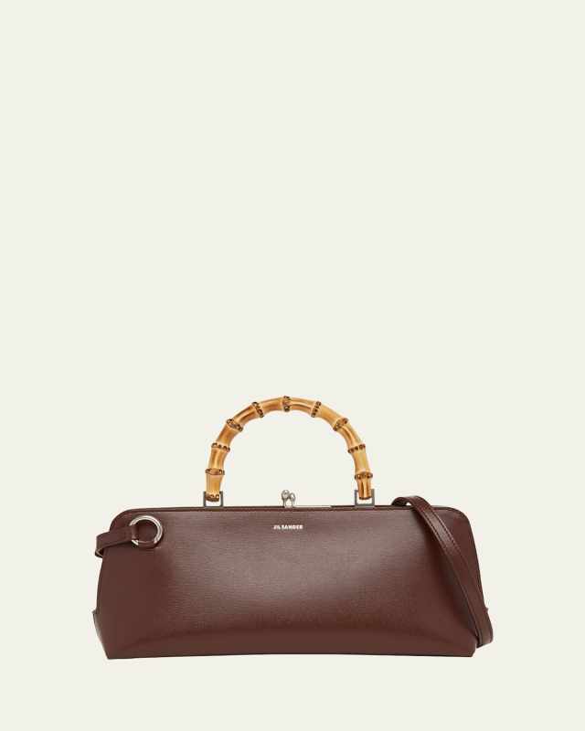 Goji Small Bamboo Leather Top-Handle Bag